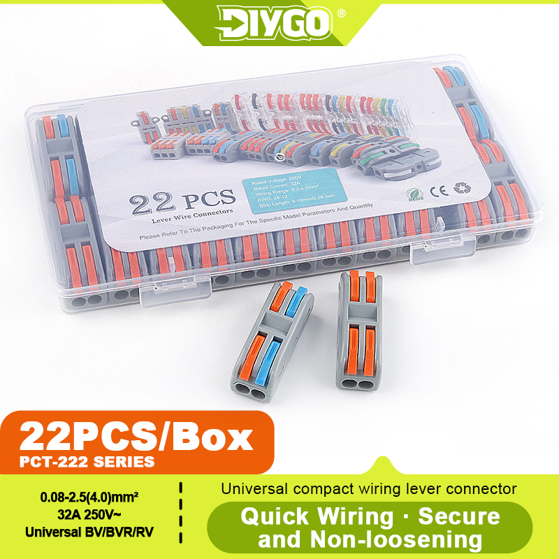 DIY GO 22PCS Lever Wire Connec - Push Fit Connector 评论和价格
